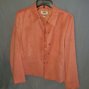 483- Talbots Petites Fitted Jacket back Darts Fully lined peach sz 8